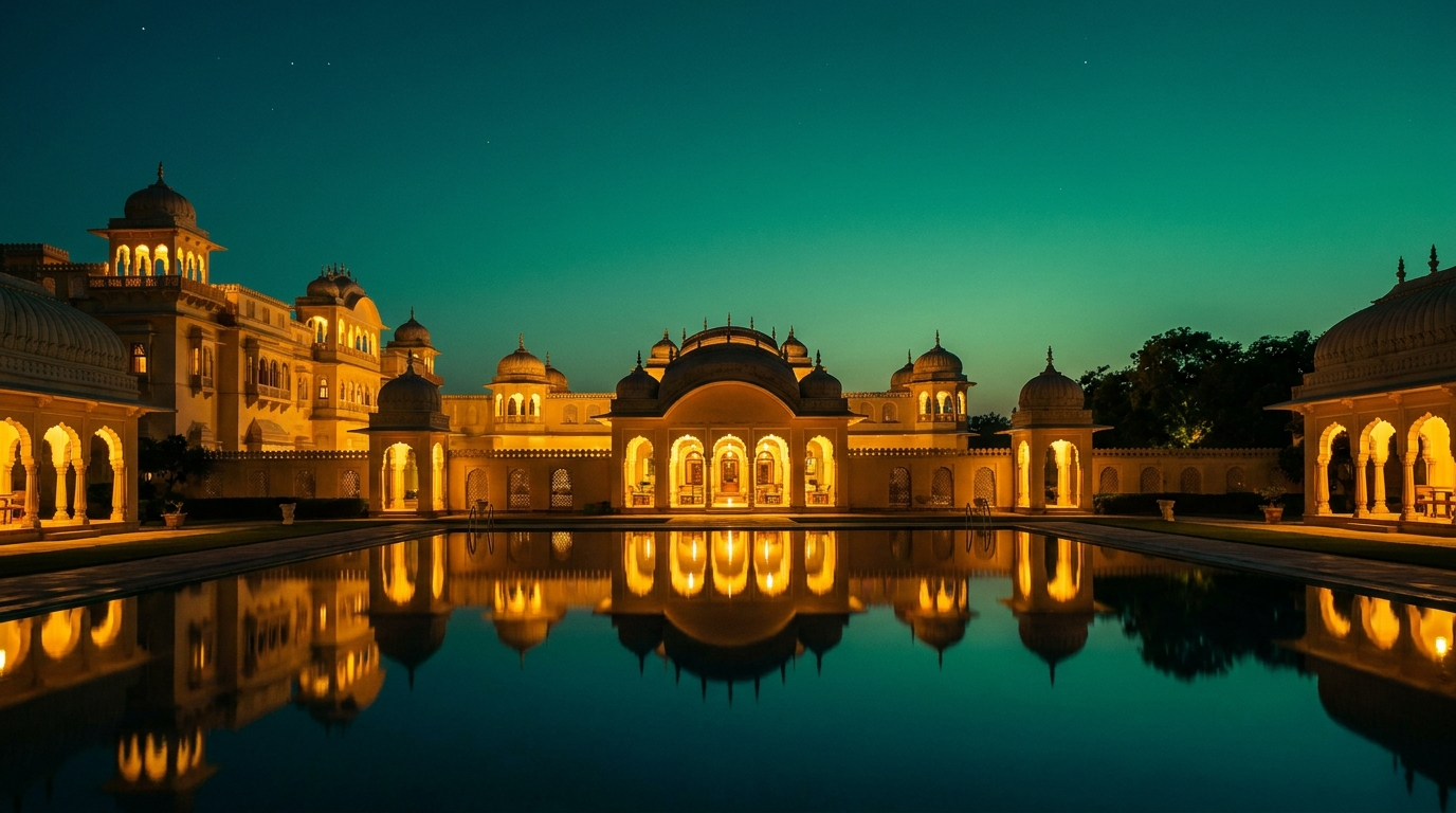 Regal Rajasthan Palace at Twilight